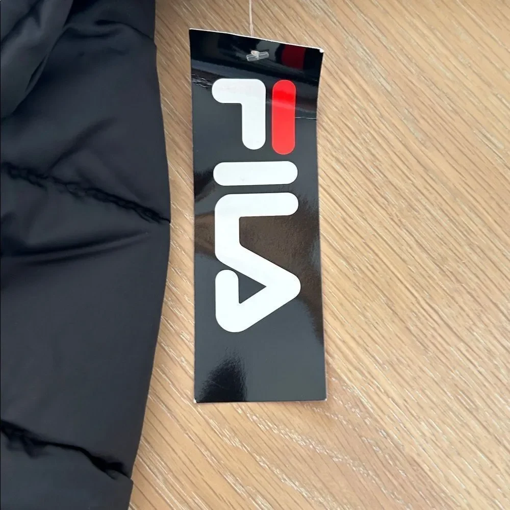FILA Boys Puffer jacket with Hood, Black, Size Large 14/16, NWT